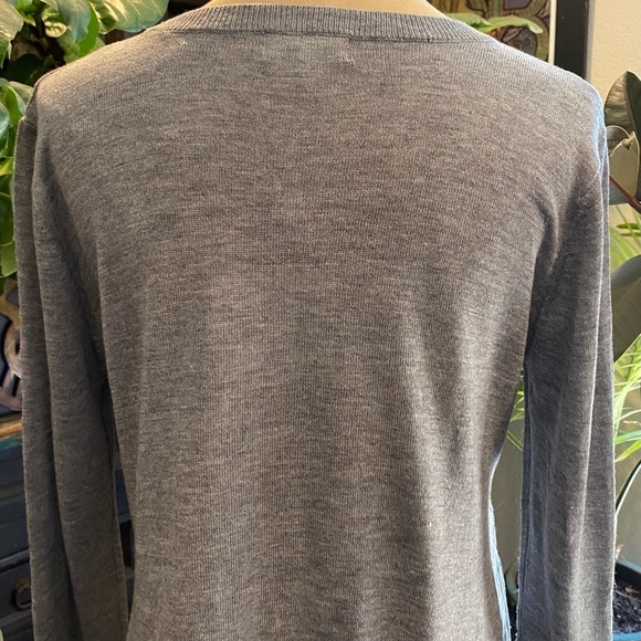 Umgee Gray Layered Shirt Sweater lace edging - Picture 10 of 11